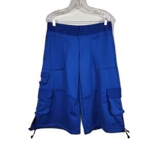 Nike Dri Fit Athletic Bermuda Shorts Royal Blue Men Size S 7-Pocket Activewear